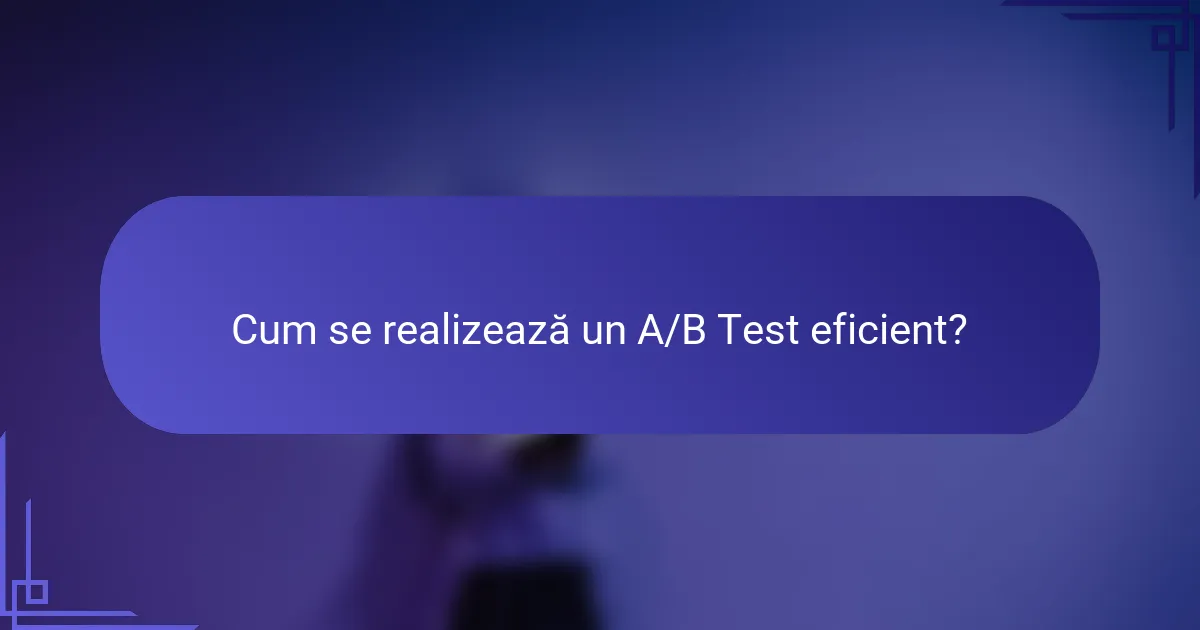 Cum se realizează un A/B Test eficient?
