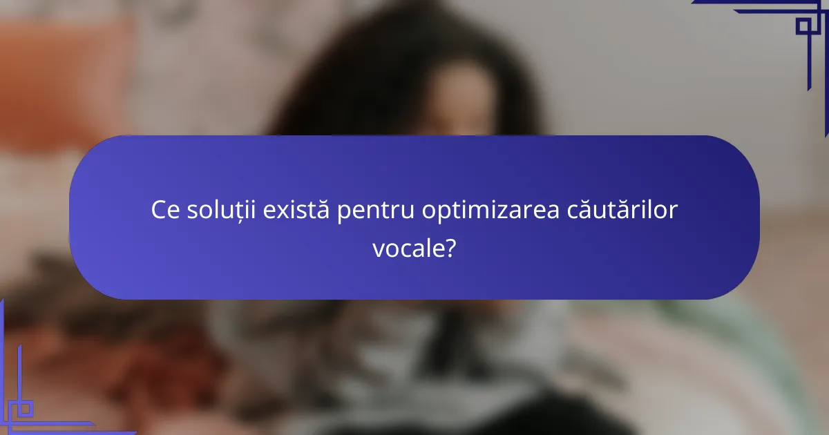 Ce soluții există pentru optimizarea căutărilor vocale?
