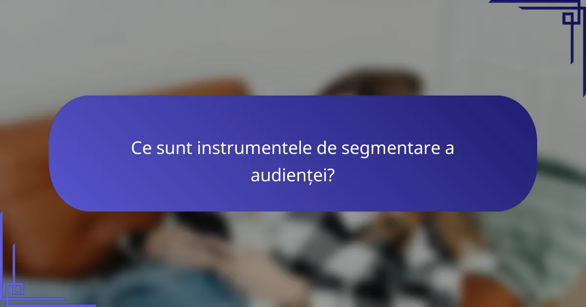 Ce sunt instrumentele de segmentare a audienței?