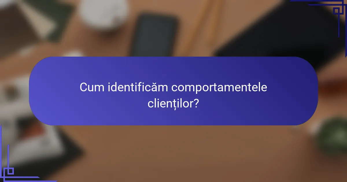 Cum identificăm comportamentele clienților?